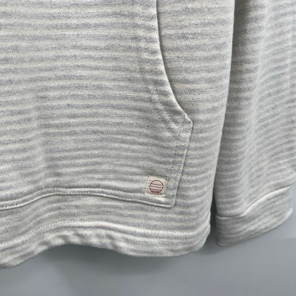 Marine Layer Gray White Striped Drawstring Montecito Beach Hoodie Size Large - Picture 4 of 10